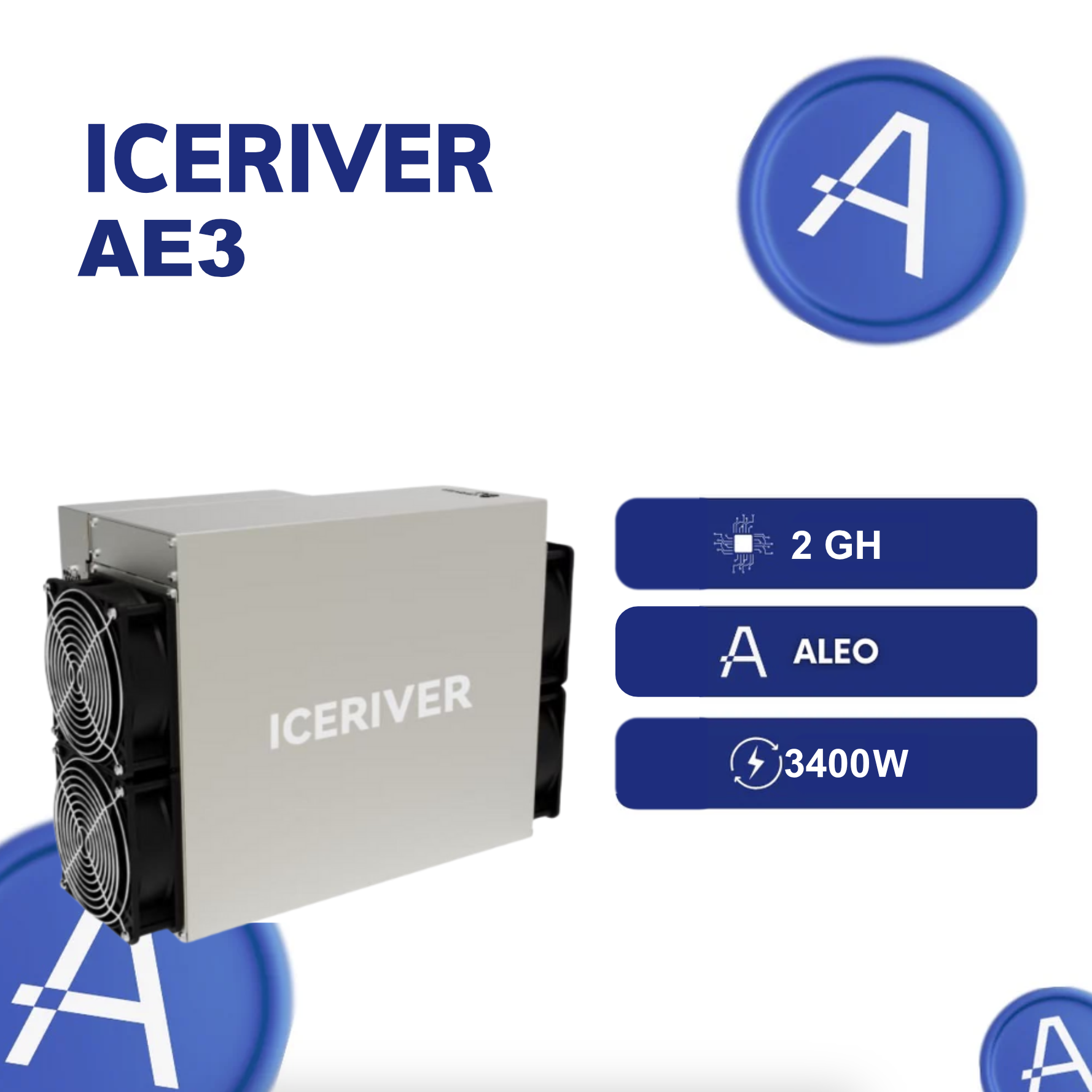Iceriver AE3 (2GH) ALEO | Home Miner 3400 Watt