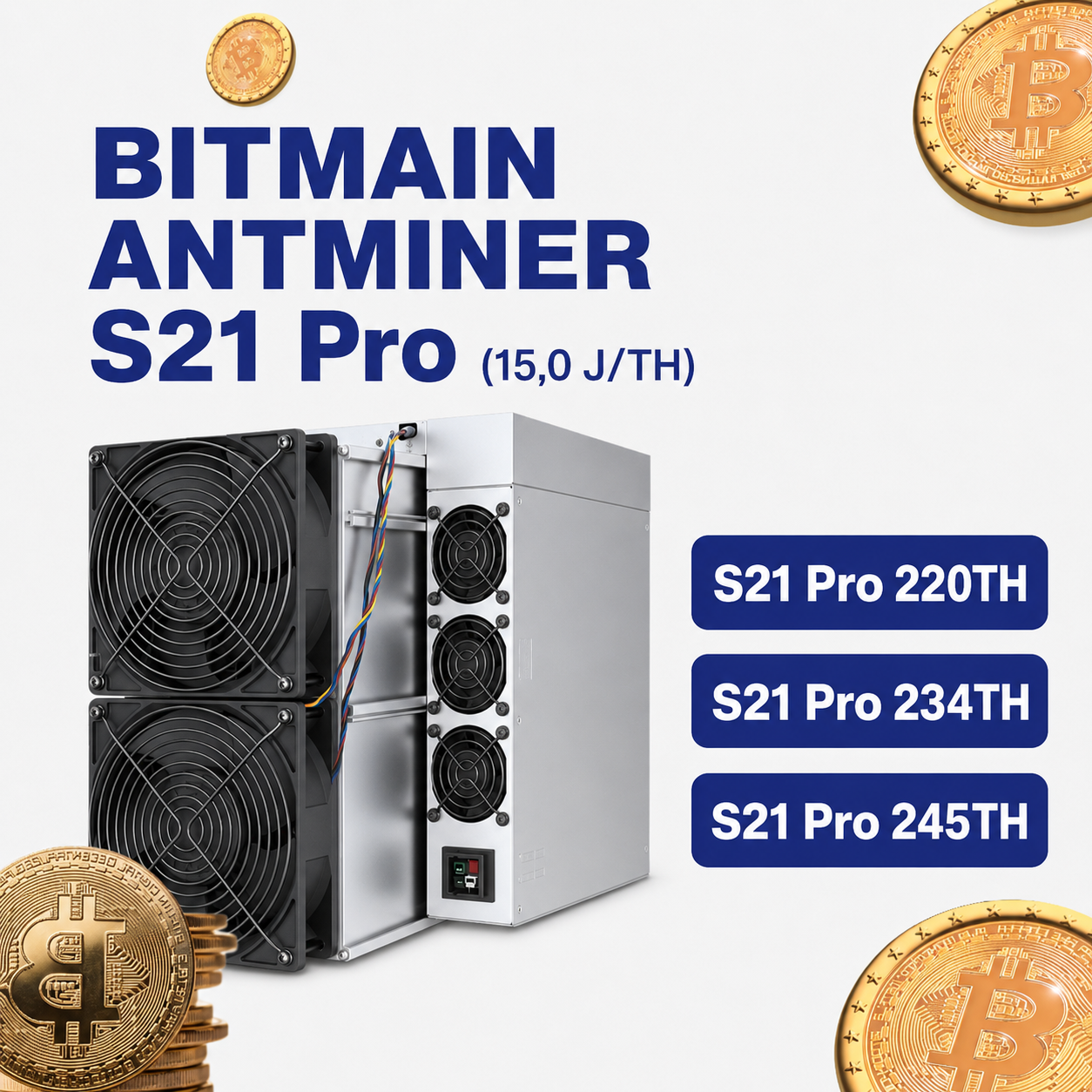Bitmain Antminer S21 Pro (220 / 234 / 245 TH) Bitcoin