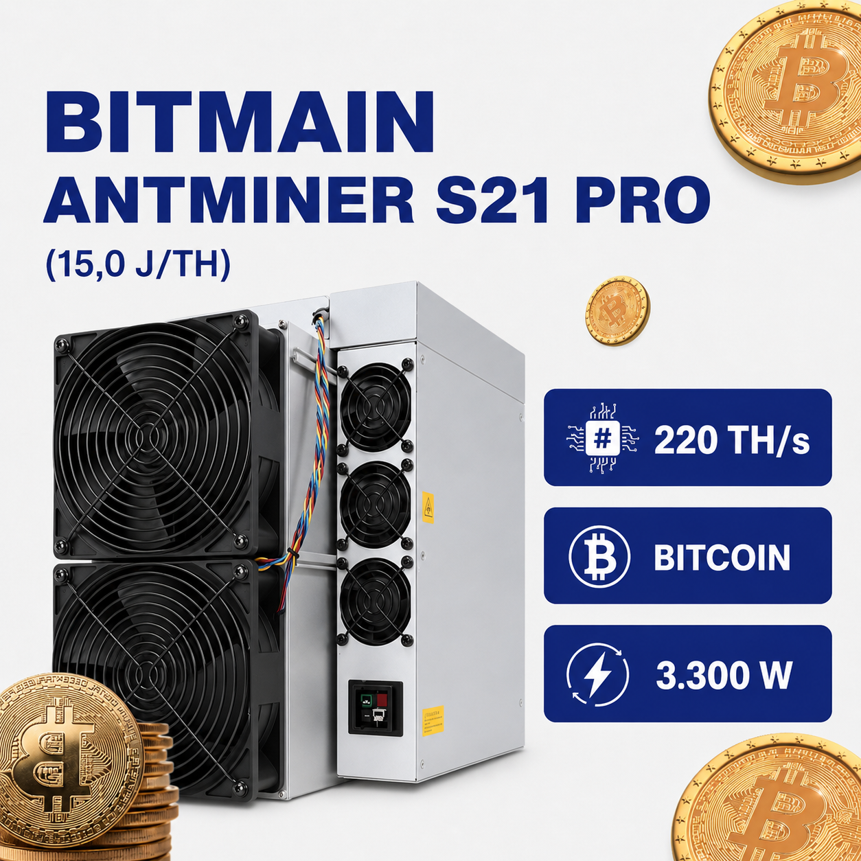 Bitmain Antminer S21 Pro (220 / 234 / 245 TH) Bitcoin
