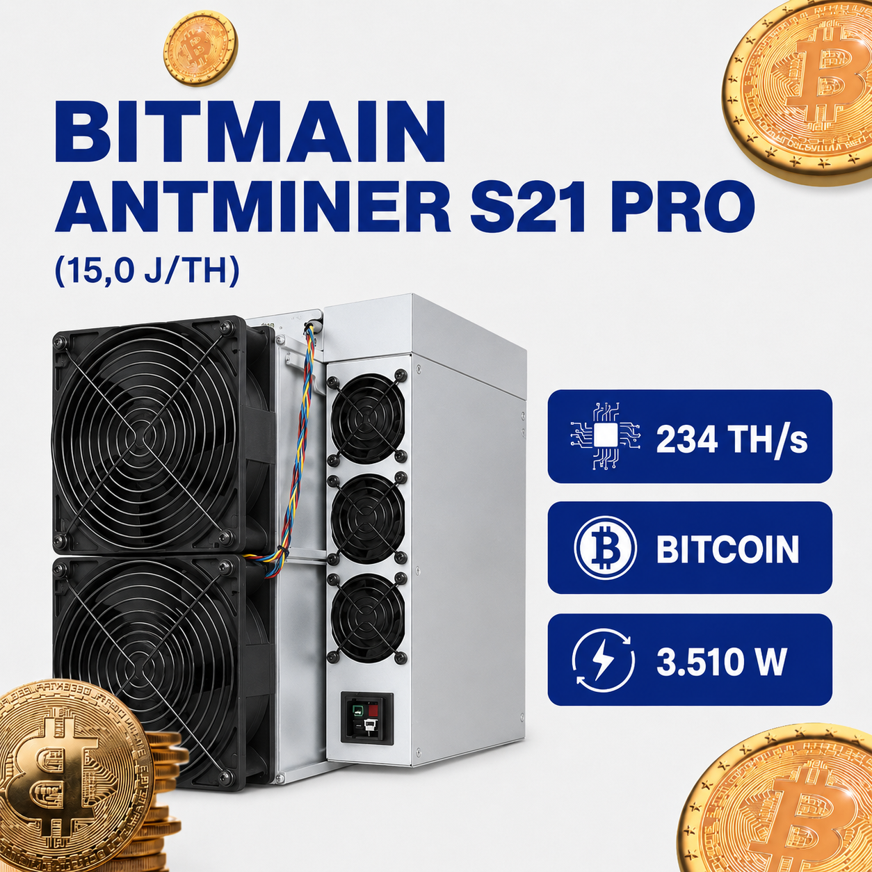Bitmain Antminer S21 Pro (220 / 234 / 245 TH) Bitcoin