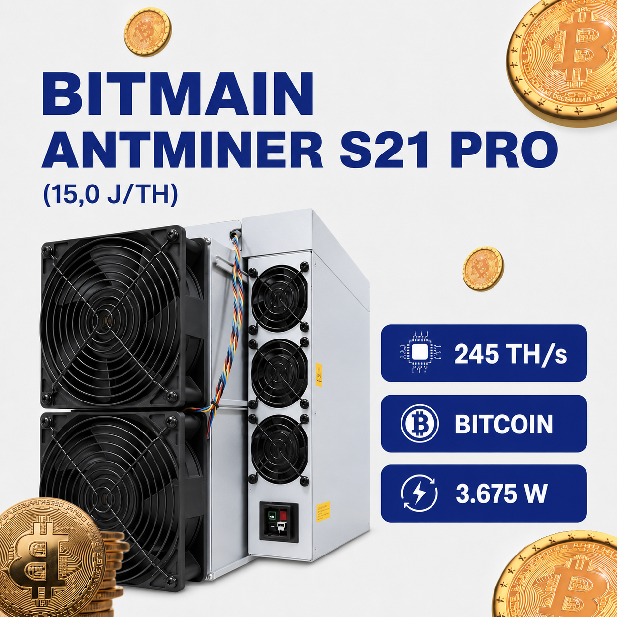 Bitmain Antminer S21 Pro (220 / 234 / 245 TH) Bitcoin
